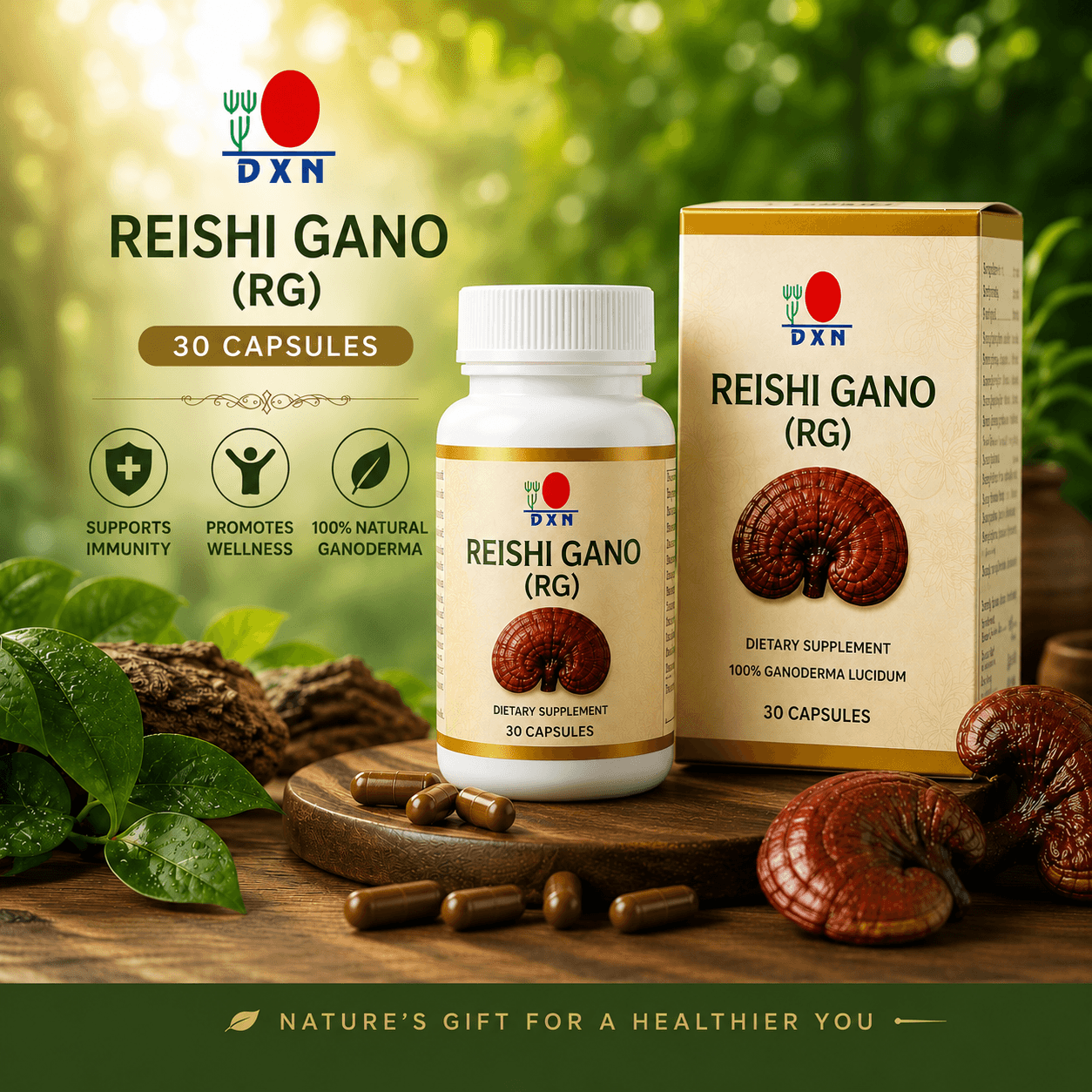 DXN Reishi Ganoderma (30 Capsules)